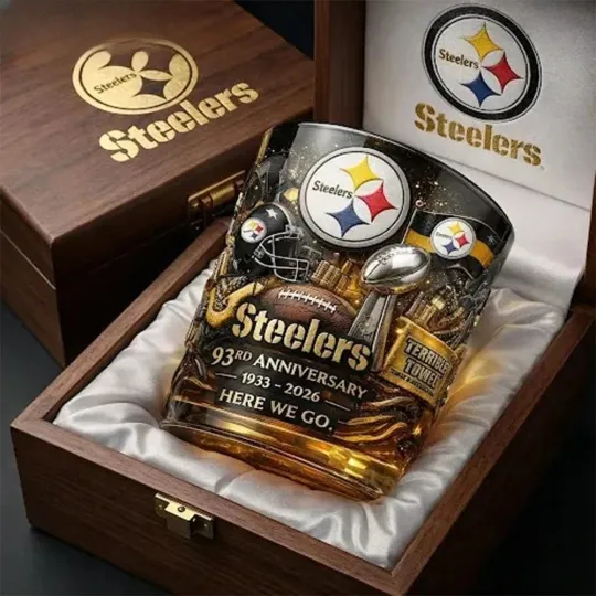 [No box] Steeler 93Rd Anniversary Here We Go Edition Glass [No box]