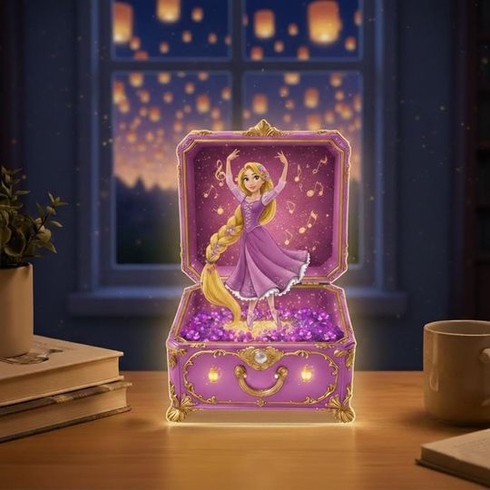 Princess Rapunzel ballerina Light Box,Rapunzel Customized Night Light,Personalized Name Night Light,Gift For Kids,LED Light