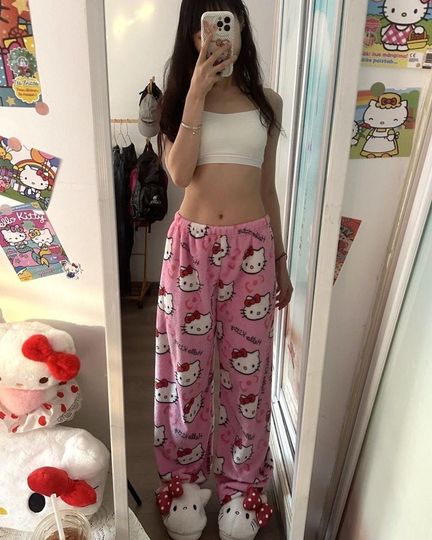 Kawaii Cat Pajama Pants for Women