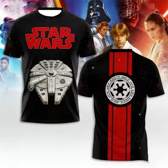 Discover Star Wars Day Millenium Falcon Galaxy's Edge Father's Day Gift Tshirt 3D Printed