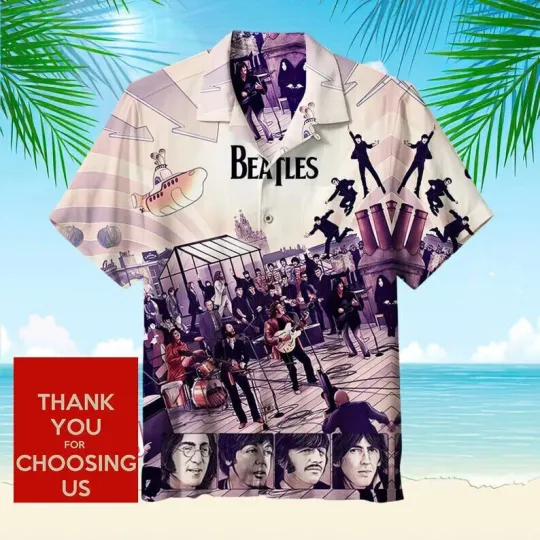The Beatles Hawaiian Shirt, Soft 3D Aloha Shirt, Casual Hawaiian Clothing