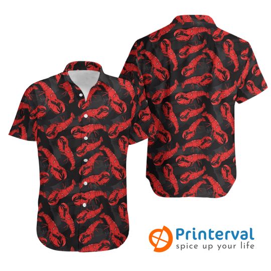Lobster Tropical Summer Best Gift Unisex Hawaiian Shirt, Short Sleeve Button Shirt, Vacation Shirt, Gift For Him