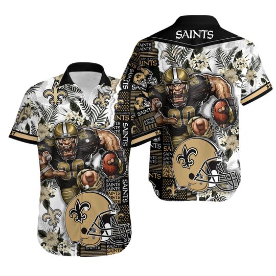football New Orleans Saints Football Pattern Mascot Hawaii Shirt