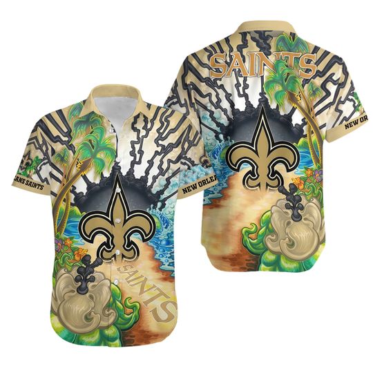 football New Orleans Saints Hawaiian Shirt Flower Hawaii Shirt For Fans
