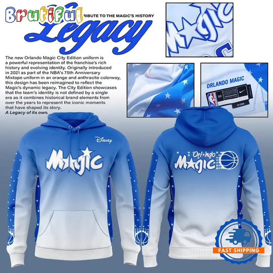 Orlando Magic 2025 26 City Edtion Blue Gradient Hoodie Shirt