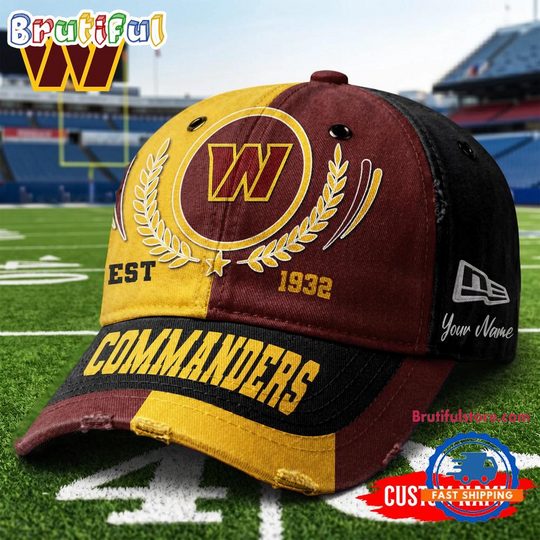 Personalized Washington Commanders football Split Color New Era Classic Cap All Printed