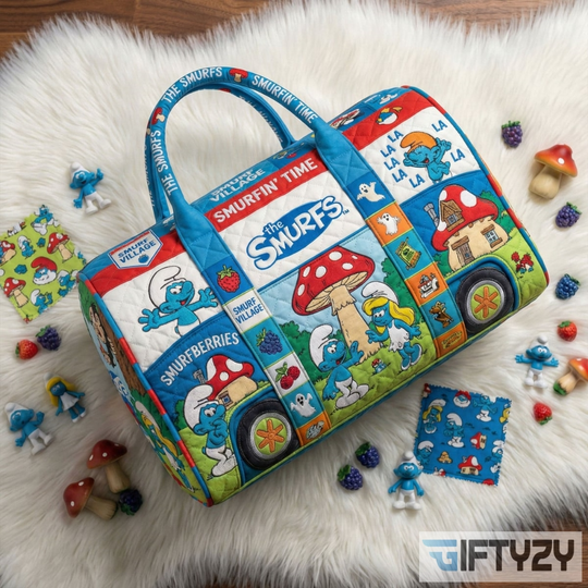 The Smuurfs Movie Cartoon Quilted Travel Bag