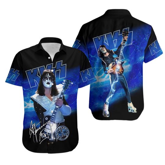 Kisss Baand Short Sleeve Dress hawaiian shirt, Retro Rock Shirt, Band Fan Gift