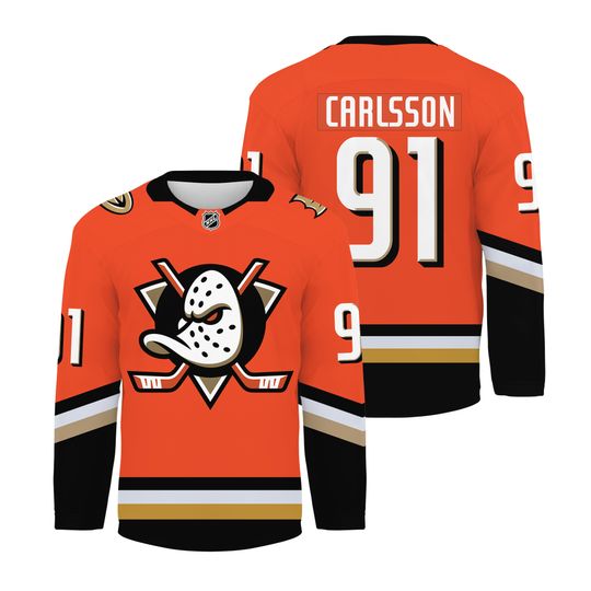 Leo Carlsson Anaheim Ducks Orange Men's Hockey Jersey #91 Large