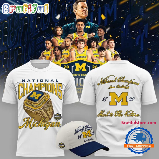 Michigan Wolverines 2026 NCAA Men’s Basketball National Champions New Design White T Shirt