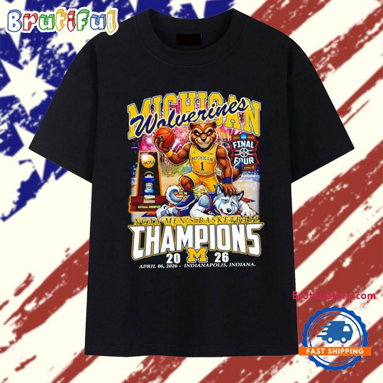 Michigan Wolverines Men’s Basketball National Champions 2026 mascot T Shirt