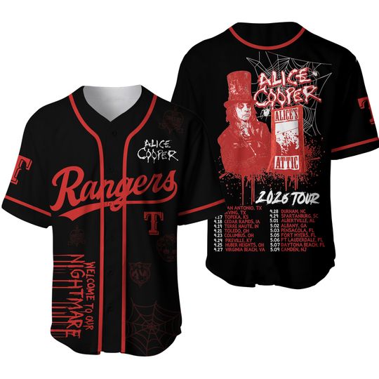 Texas Rangers Alice Cooper Tour 2026 Celebrating Baseball Jersey