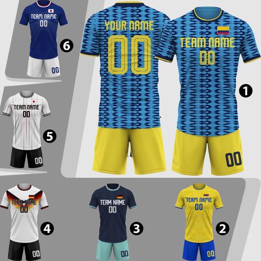 Custom Colombia Soccer Jersey 2026 Men Youth Kid Fans, Personalized Soccer Shirt And Shorts Name Logo Number, Germany Uniforme De Futbol