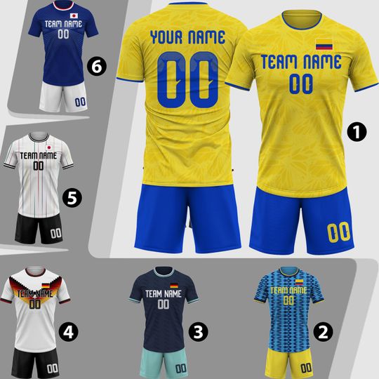 Custom Colombia Soccer Jersey 2026 Men Youth Kid Fans, Personalized Soccer Shirt And Shorts Name Logo Number, Germany Uniforme De Futbol