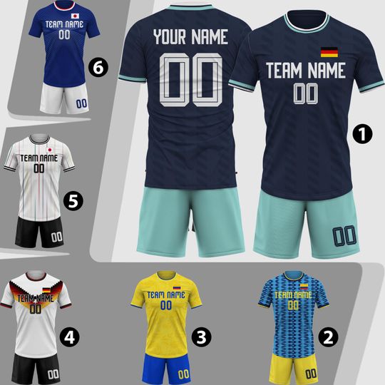 Custom Germany Soccer Jersey 2026 Men Youth Kid Fans, Personalized Soccer Shirt And Shorts Name Logo Number, Colombia Uniforme De Futbol