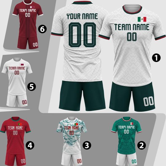 Custom Mexico Soccer Jersey 2026 Men Youth Kid Fans, Personalized Soccer Shirt And Shorts Name Logo Number, Portugal Uniforme De Futbol