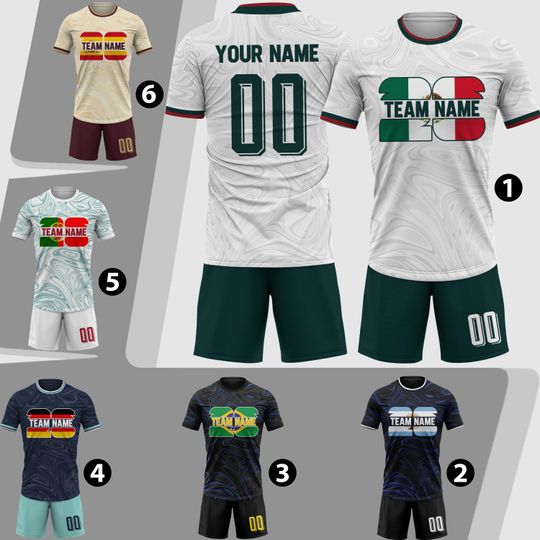 Custom Mexico Soccer Jersey 2026 Men Youth Kid Team, Personalized Mexican Flag Soccer Jersey Sets Name Logo Number Uniformes De Futbol