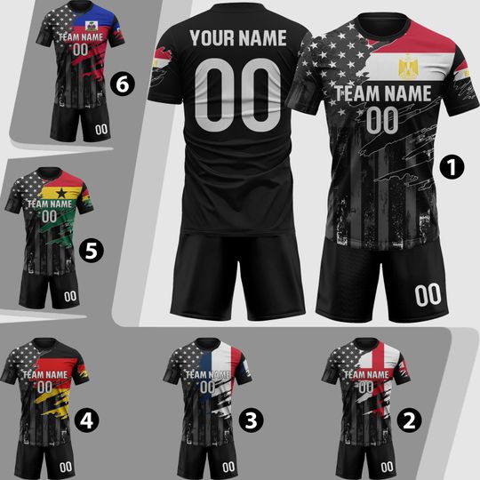 2026 Egypt Soccer Jersey, Custom Men Women Youth Kid Team Uniform, Personalized Soccer Shirt And Shorts Name Logo Number Gift For Fans