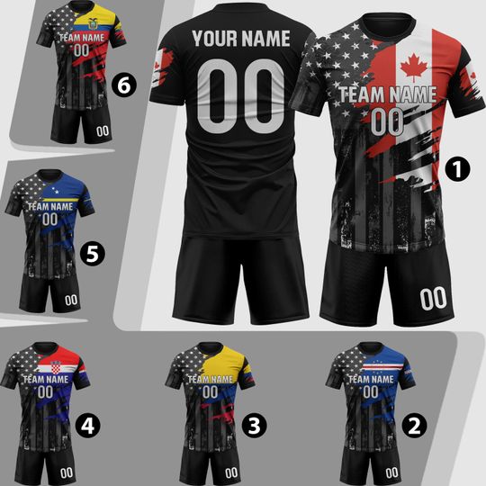 Custom Canada Soccer Jersey 2026 Men Youth Kid Fans, Personalized Soccer Jersey And Short Name Logo Number Camisa De Futbol Colombia Soccer
