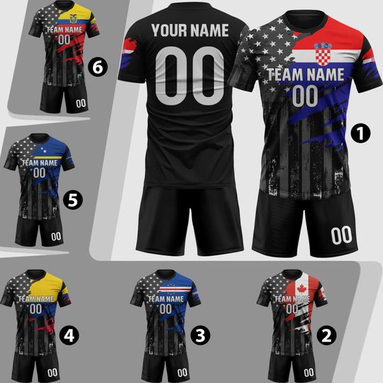 Custom Croatia Soccer Jersey 2026 Men Youth Kid Fan, Personalized Soccer Jersey And Shorts Name Logo Number Camisa De Futbol Colombia Soccer
