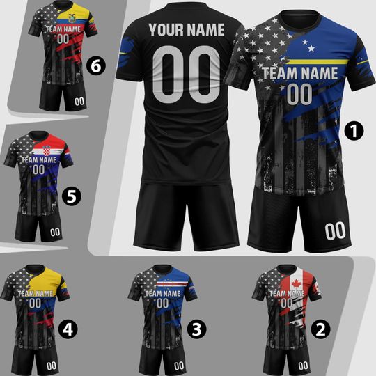 Custom Curacao Soccer Jersey 2026 Men Youth Kid Fan, Personalized Soccer Jersey And Shorts Name Logo Number Camisa De Futbol Colombia Soccer