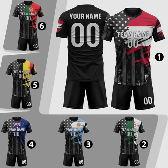 Custom Austria Soccer Jersey Men Youth Kid Team Fan, Personalized Soccer Jersey And Short Name Logo Number Camisa De Futbol Argentina Soccer