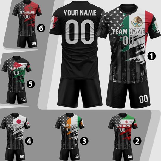 2026 Mexico Soccer Jersey, Custom Men Women Youth Kid Team Uniform Shirt, Personalized Mexican Soccer Shirt And Shorts Name Logo Number
