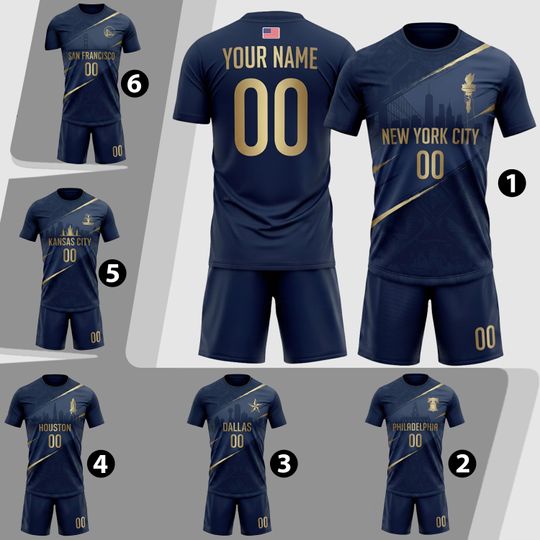 2026 USA New York City Soccer Jersey, Custom Men Women Youth Kid Team Uniform, Personalized Soccer Shirt And Short Name Number Gift For Fans