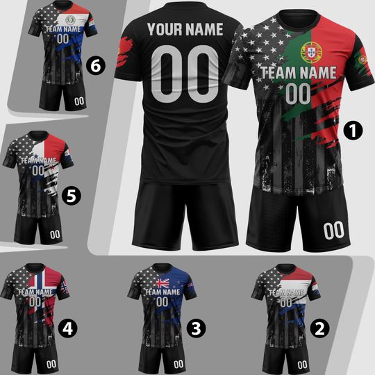 2026 Portugal Soccer Jersey, Custom Men Women Youth Kid Team Uniform, Personalized Soccer Shirt And Shorts Name Logo Number Gift For Fans