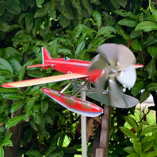 Stainless Steel Aircraft Wind Spinner Model Idrocorsa Macchi MC72 for Garden Decor