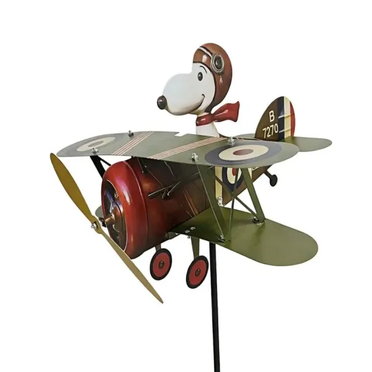 Metal Airplane Wind Spinner Garden Decor