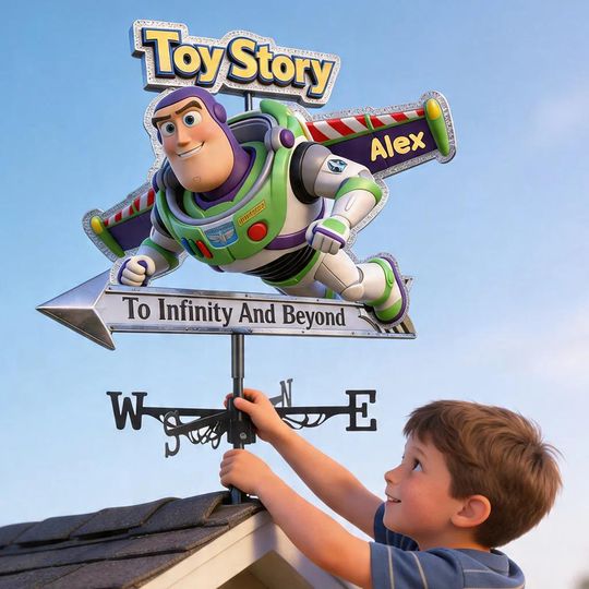 To Infinity And Beyond Personalized Wind Spinners, Story Of Toys Wind Spinners Decor, Kids Cartoon Movie Garden Decor
