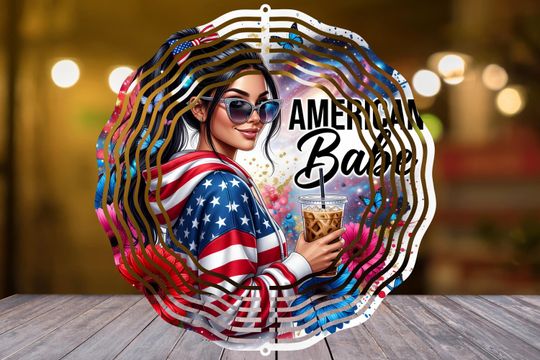 American Babe Wind Spinner USA Wind Spinner 4th Of July Spinner Patriotic Wind Spinner