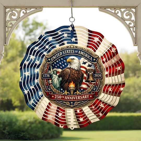USA 250th Anniversary Wind Spinner, 1776-2026 Patriotic Eagle Outdoor Decor, Eagle Spinner, 250 Years Of Freedom, July 4th Independence Day