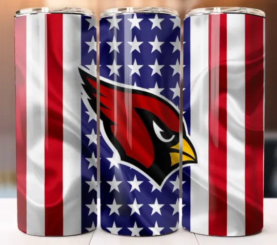 Arizonna Cardinals Football football American Flag Tumbler 20 oz Cup Mug Straw