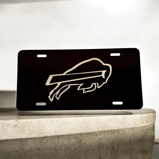 Buffalo Bills Laser Engraved License Plate Black Tag