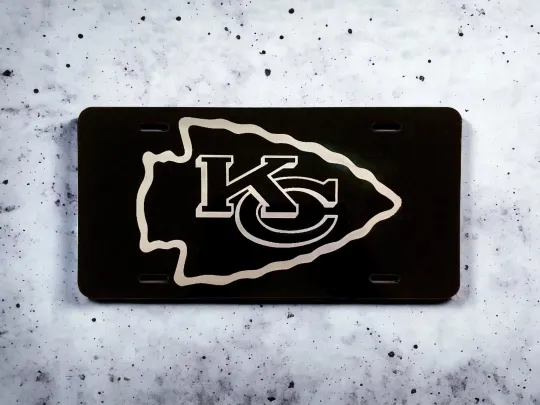 Aluminum Laser Engraved Chiefs Football License Plate