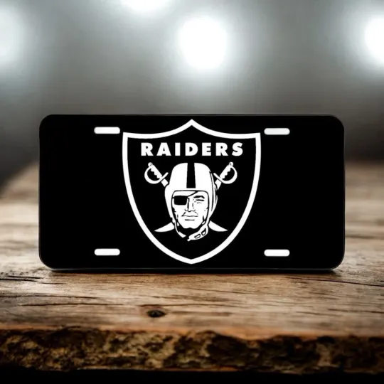 Las Vegas Raiders Fan Laser Engraved Front License Plate Aluminum Car Tag