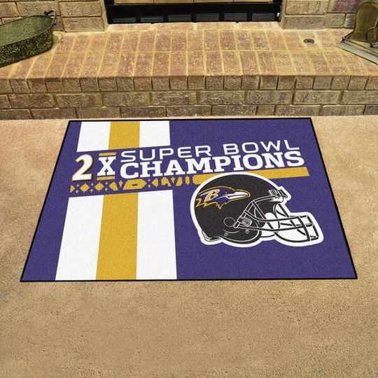 Baltimore Ravens Football Rubber Rug- 2x Champions