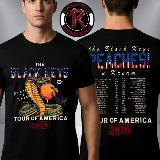 The Black Keys Peaches N Kream World Tour 2026 Snake America Tour Unisex T Shirt