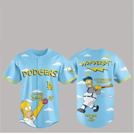 2026 Dodgers The Simpsons Wonderbat Homer For MVP Clouds Jersey