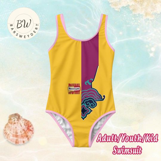 KPOP Demon Hunters Swimsuit for Girls, Cute Anime Style One Piece Kids Swimwear, Kpop Cartoon Bathing Suit, Summer Beach Outfit
