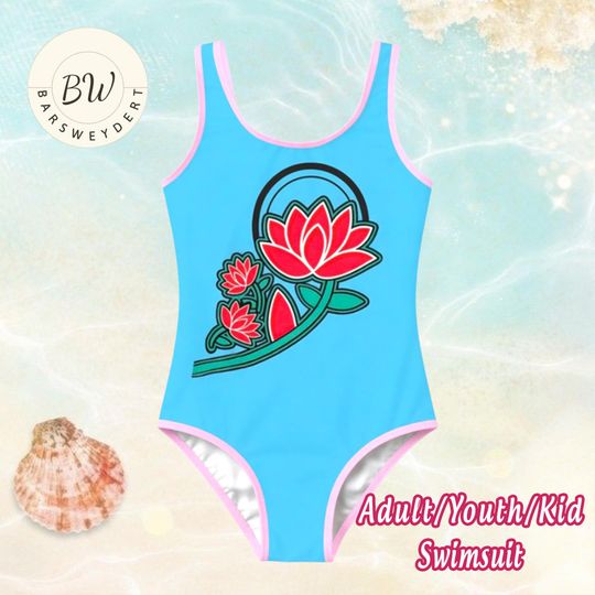 KPOP Demon Hunters Swimsuit for Girls, Cute Anime Style One Piece Kids Swimwear, Kpop Cartoon Bathing Suit, Summer Beach Outfit