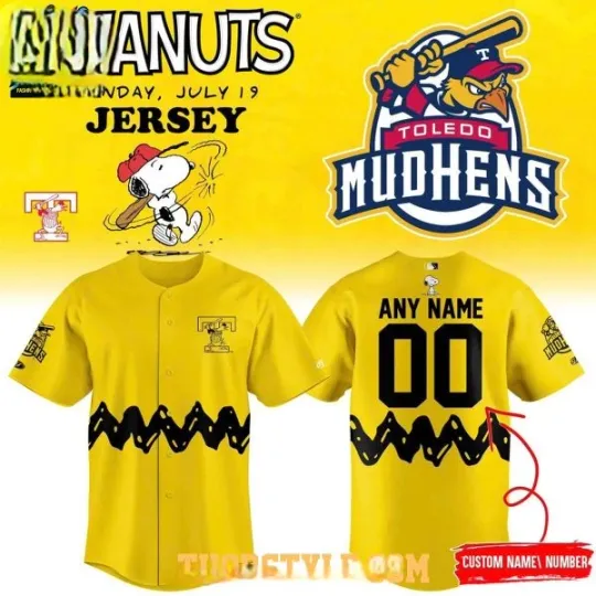 Hens 2026 Peanuts Night Yellow Personalized Baseball Jersey