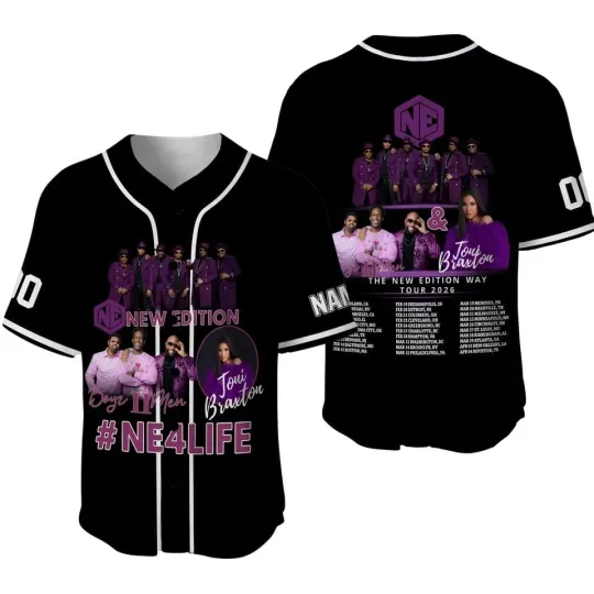 Custom The New Edition Way Tour 2026 Baseball Jersey, Retro R&B Concert Tee, Mus