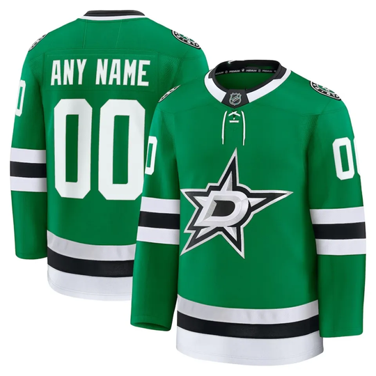 Men's Dallas Starss Kelly Green Home Premium Custom - All Printed Jersey