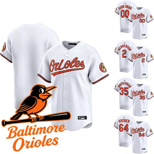 Personalized Baltimore Orioles White Baseball Jersey, Custom Name & Number