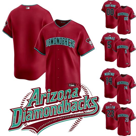 Personalized Arizonna Diamondbacks Crimson Baseball Jersey, Custom Name & Number