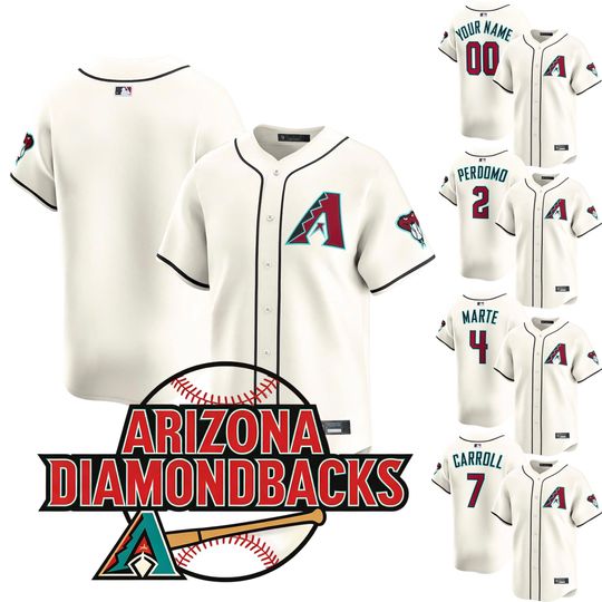 Personalized Arizonna Diamondbacks White Baseball Jersey, Custom Name & Number