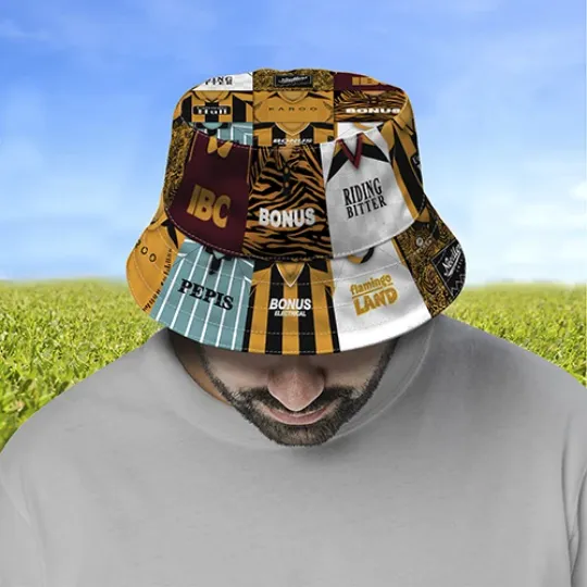 Hull City Retro Shirt Montage Bucket Hat